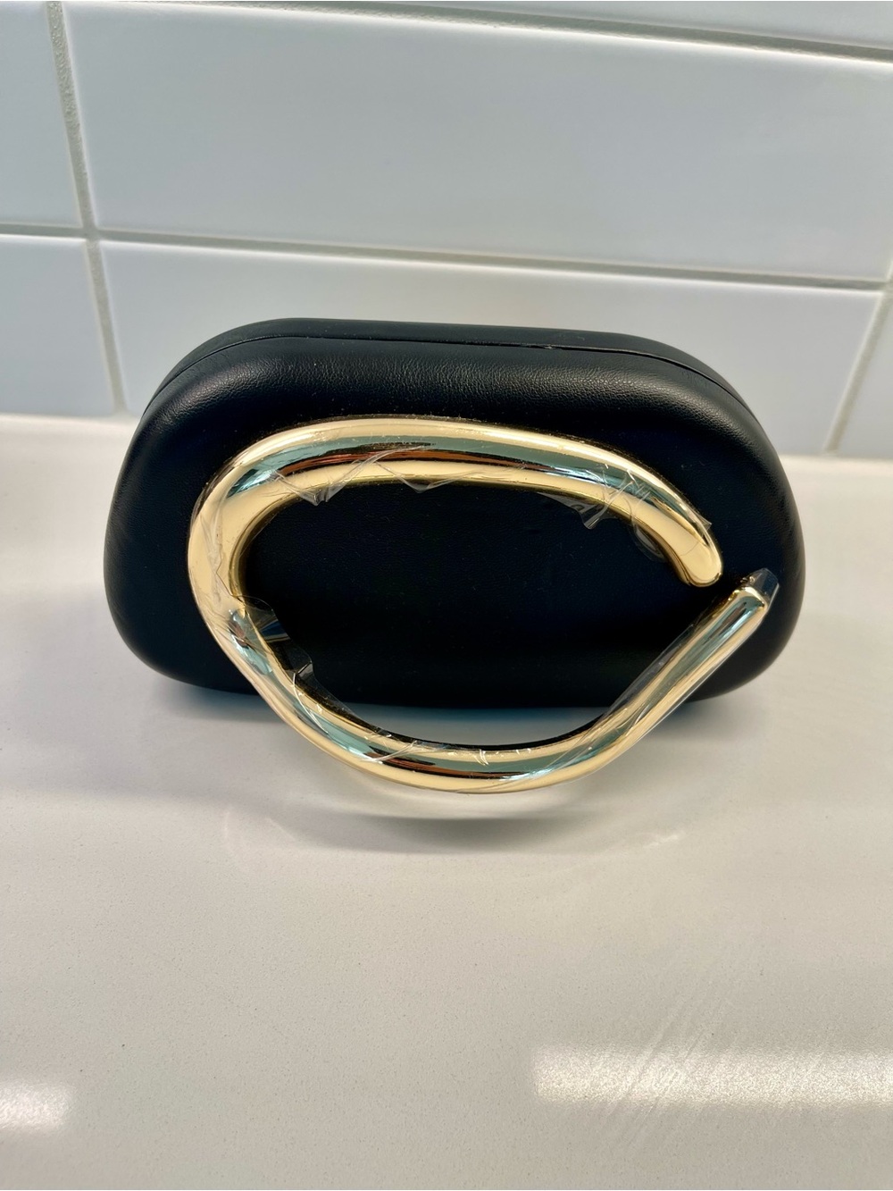 Black and Gold Women's Clutch Handbag